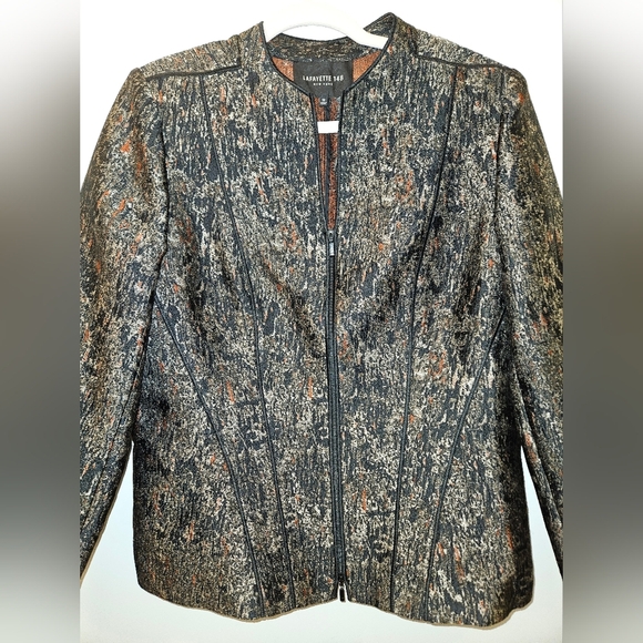 Lafayette 148 New York Black and Brown Women's Blazer Size 12 - Picture 4 of 10